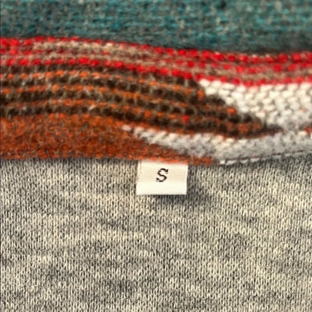 Teal & Red Southwestern Bomber Jacket - Picture 2 of 9